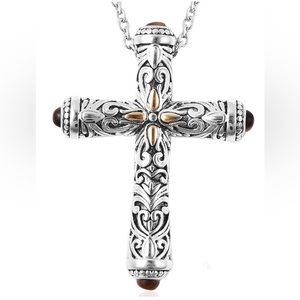 🐯Tigers Eye Cross Pendant Necklace